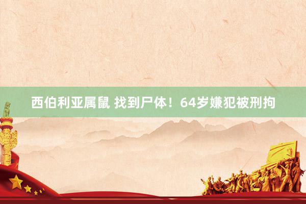 西伯利亚属鼠 找到尸体！64岁嫌犯被刑拘