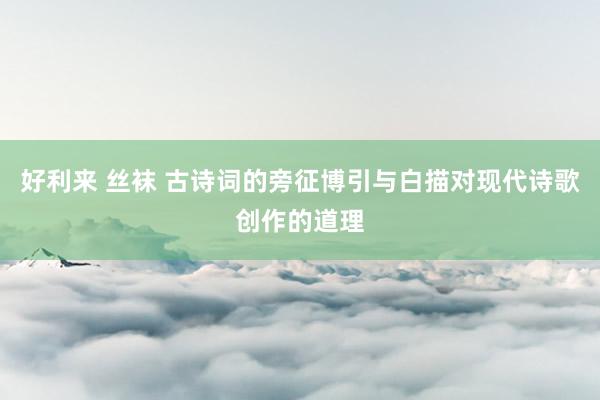 好利来 丝袜 古诗词的旁征博引与白描对现代诗歌创作的道理
