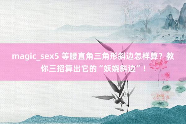 magic_sex5 等腰直角三角形斜边怎样算？教你三招算出它的“妖娆斜边”！