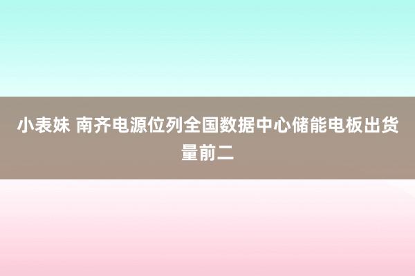 小表妹 南齐电源位列全国数据中心储能电板出货量前二