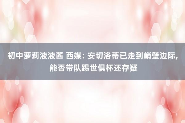 初中萝莉液液酱 西媒: 安切洛蒂已走到峭壁边际, 能否带队踢世俱杯还存疑